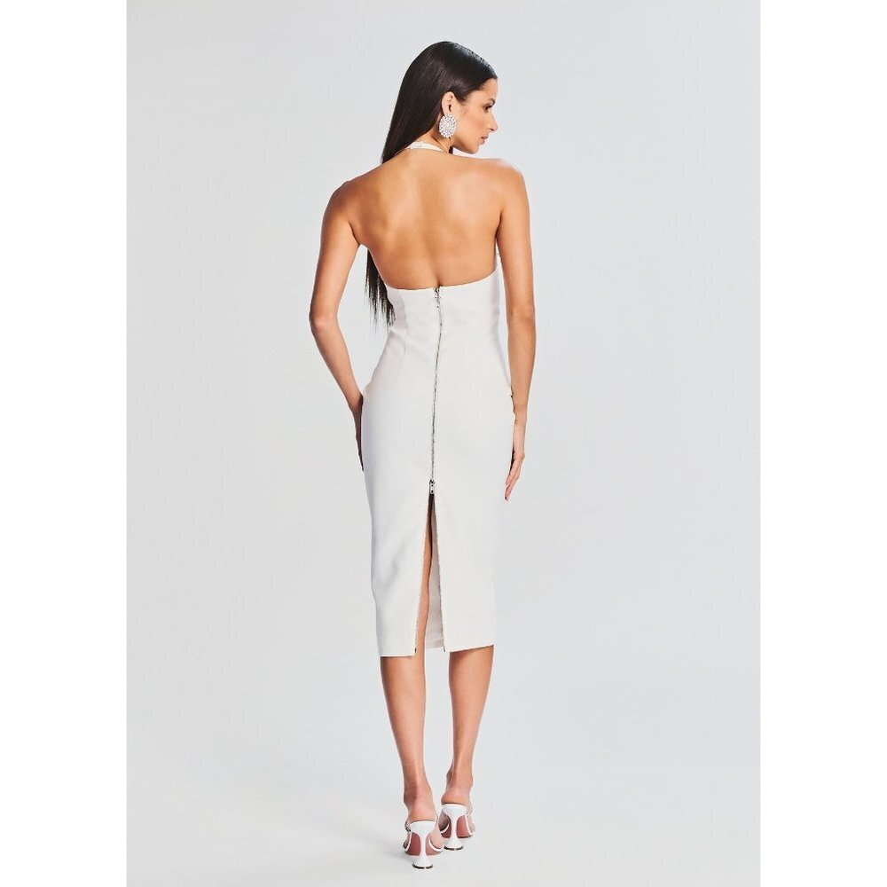 Retrofete Cheryl Dress in White New Womens Bodycon Pencil Midi - Picture 15 of 16